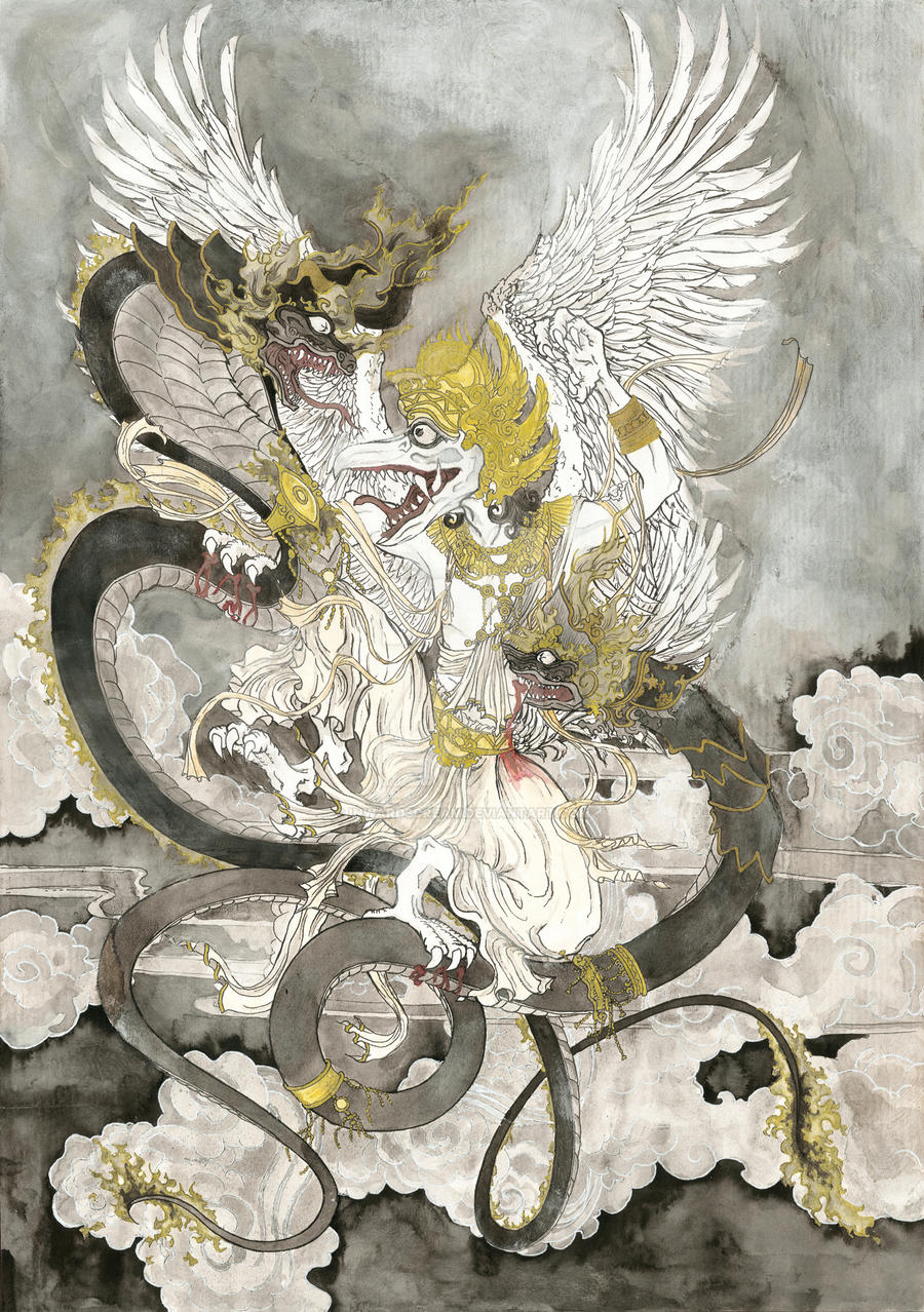 Гаруда бьется с Шешей